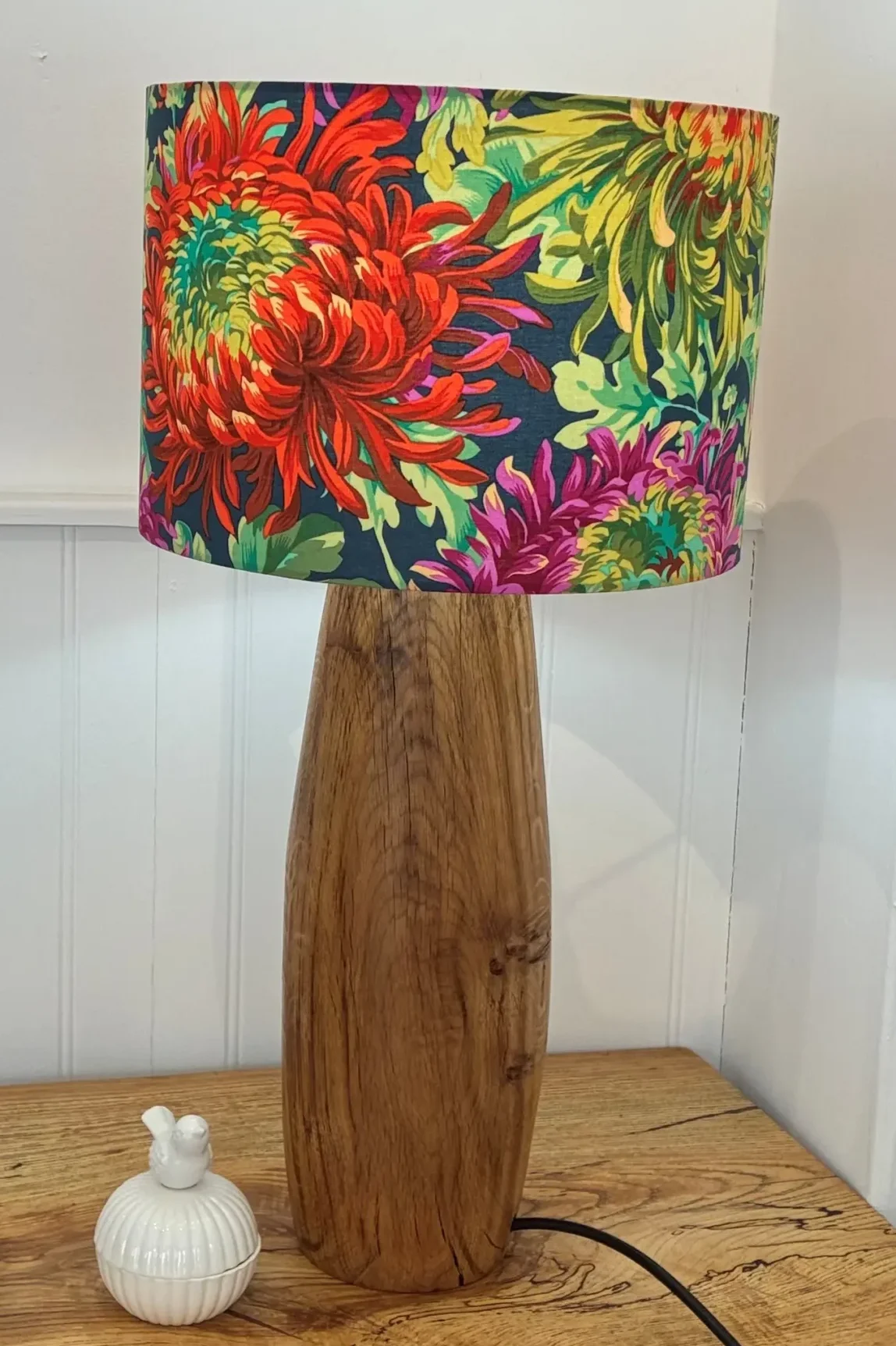 Multicoloured lampshade with large flowers