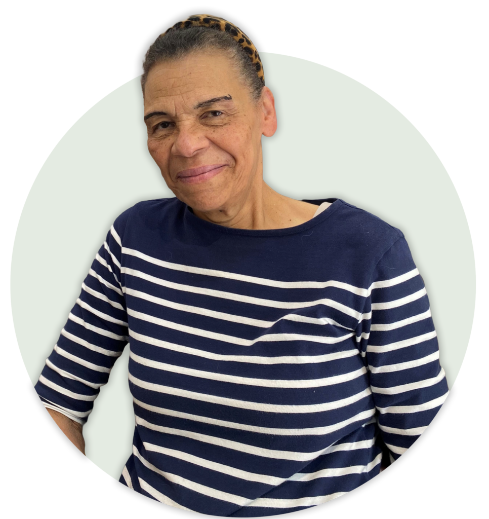 Woman with striped top